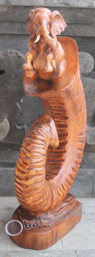 Wooden Elephant , Hand Carved From Suar Wood