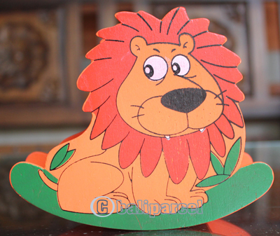 Wooden Lion Coin Box, Hand Carved From Albesia Wood