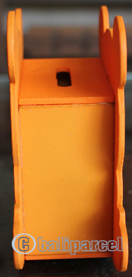 Wooden Cat Coin Box, Hand Carved From Albesia Wood