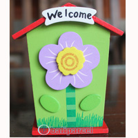 Wooden House Coin Box, Hand Carved From Albesia Wood