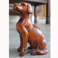 Wooden Dog, Hand Carved From Suar Wood