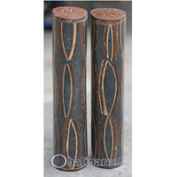 Salt And Pepper Shaker, Handmade From Resin Inlaid With Coconut Shell