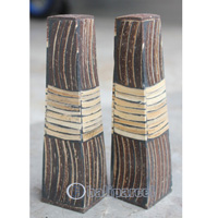 Salt And Pepper Shaker, Handmade From Resin Inlaid With Coconut Shell