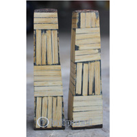 Salt And Pepper Shaker, Handmade From Resin Inlaid With Bamboo