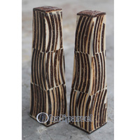 Salt And Pepper Shaker, Handmade From Resin Inlaid With Coconut Shell