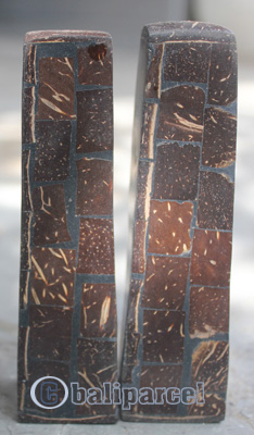 Salt And Pepper Shaker, Handmade From Resin Inlaid With Coconut Shell
