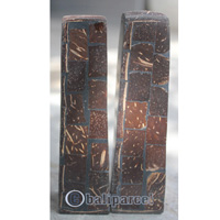 Salt And Pepper Shaker, Handmade From Resin Inlaid With Coconut Shell