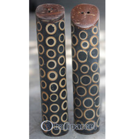 Salt And Pepper Shaker, Handmade From Resin Inlaid With Bamboo