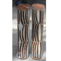 Salt And Pepper Shaker, Handmade From Resin Inlaid With Coconut Shell