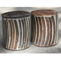 Salt And Pepper Shaker, Handmade From Resin Inlaid With Coconut Shell