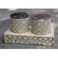 Salt And Pepper Shaker, Handmade From Resin Inlaid With Bamboo