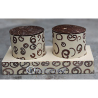 Salt And Pepper Shaker, Handmade From Resin Inlaid With Cinamon