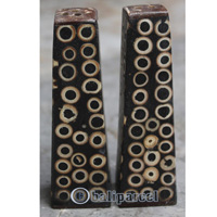 Salt And Pepper Shaker, Handmade From Resin Inlaid With Bamboo