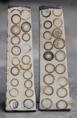 Salt And Pepper Shaker, Handmade From Resin Inlaid With Bamboo