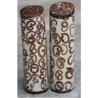 Salt And Pepper Shaker, Handmade From Resin Inlaid With Cinamon