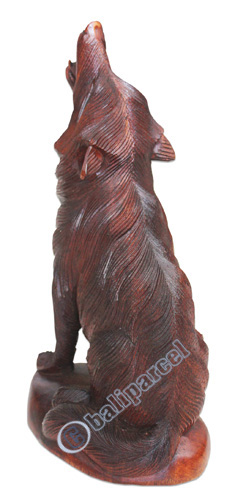 Wooden Wolves, Hand Carved From Suar Wood