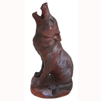 Wooden Wolves, Hand Carved From Suar Wood
