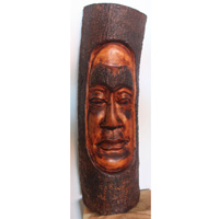 Wooden Abstract Mask Hand Carved From Jempinis Wood