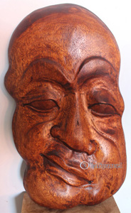 Wooden Abstract Mask Hand Carved From Jempinis Wood