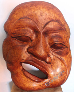 Wooden Abstract Mask Hand Carved From Jempinis Wood