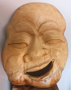 Wooden Abstract Mask Hand Carved From Jempinis Wood
