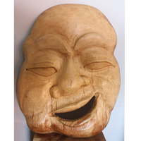 Wooden Abstract Mask Hand Carved From Jempinis Wood
