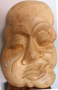Wooden Abstract Mask Hand Carved From Jempinis Wood