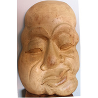 Wooden Abstract Mask Hand Carved From Jempinis Wood