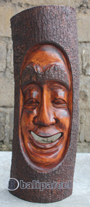 Wooden Abstract Mask Hand Carved From Jempinis Wood