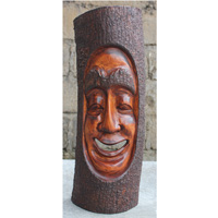 Wooden Abstract Mask Hand Carved From Jempinis Wood