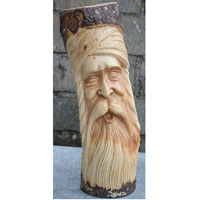 Wooden Abstract Mask Hand Carved From Jempinis Wood