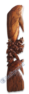 Wooden Turtle Carving, Hand Carved From Hibiscus Wood