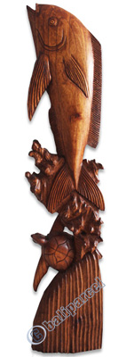 Wooden Turtle Carving, Hand Carved From Hibiscus Wood