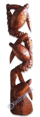 Wooden Turtle Carving, Hand Carved From Hibiscus Wood