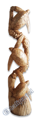 Wooden Turtle Carving, Hand Carved From Hibiscus Wood