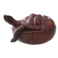 Wooden Turtles Carving, Hand Carved From Suar Wood