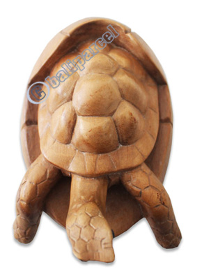 Wooden Turtles Carving, Hand Carved From Suar Wood