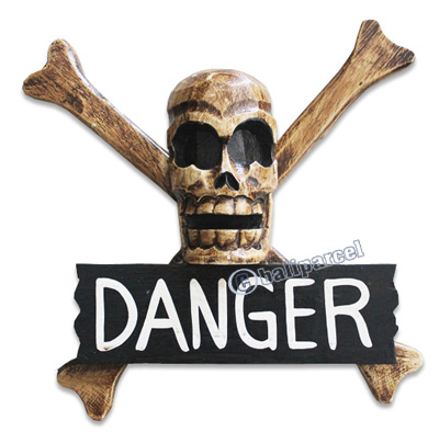 Pirate Skull, Handmade From Albesia Wood