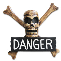 Pirate Skull, Handmade From Albesia Wood