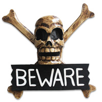 Pirate Skull, Handmade From Albesia Wood