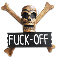 Pirate Skull, Handmade From Albesia Wood