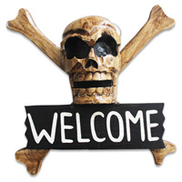 Pirate Skull, Handmade From Albesia Wood