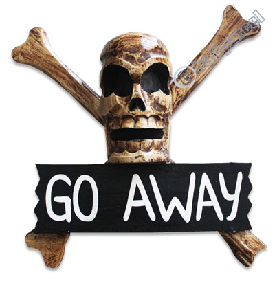 Pirate Skull, Handmade From Albesia Wood