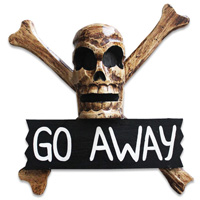 Pirate Skull, Handmade From Albesia Wood