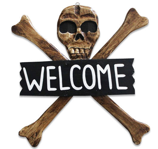 Pirate Skull, Handmade From Albesia Wood