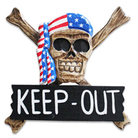 Pirate Skull, Handmade From Albesia Wood