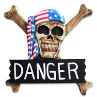 Pirate Skull, Handmade From Albesia Wood