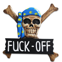 Pirate Skull, Handmade From Albesia Wood