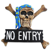 Pirate Skull, Handmade From Albesia Wood