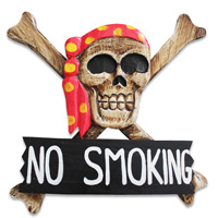Pirate Skull, Handmade From Albesia Wood